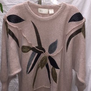 Belldini Vintage Pink Beaded Sweater